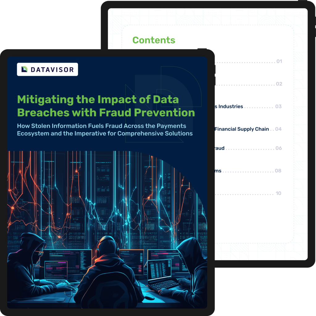 Data Breaches in the Payments Ecosystem- Mitigating losses with Fraud Prevention|Fraud Prevention for Data Breaches cover and TOC thumbnail|Data Breaches & Fraud Prevention Whitepaper Cover Thumbnail
