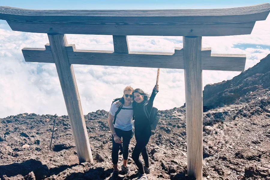 Jack and Alexia on Mt Fuji