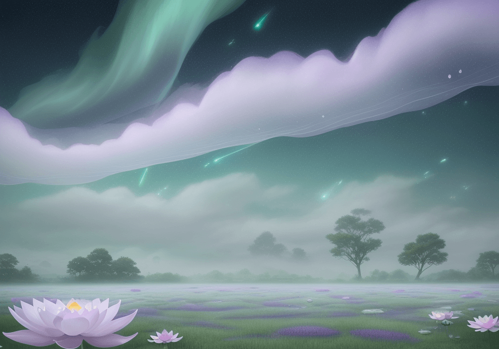 Surreal landscape symbolizing designer workflow: tranquil, flowing creativity where technology and nature merge, suggesting seamless productivity and inspiration