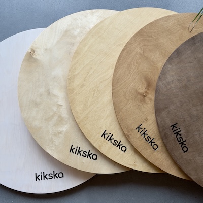 A Kikska solid plywood base with post holes