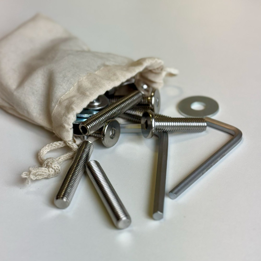 Kikska stainless screws, washers and hex keys