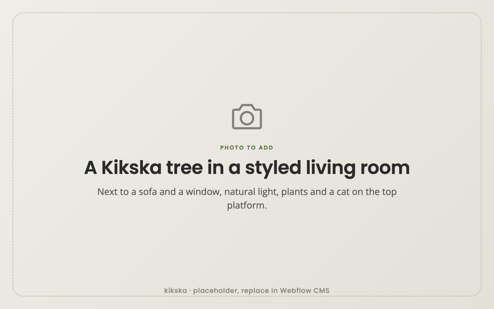 Kikska cat tree in a modern living room by the window