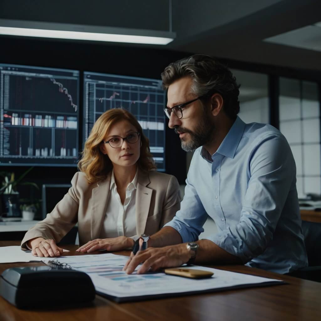 two people working together