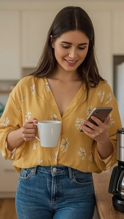 picture of woman checking online quote