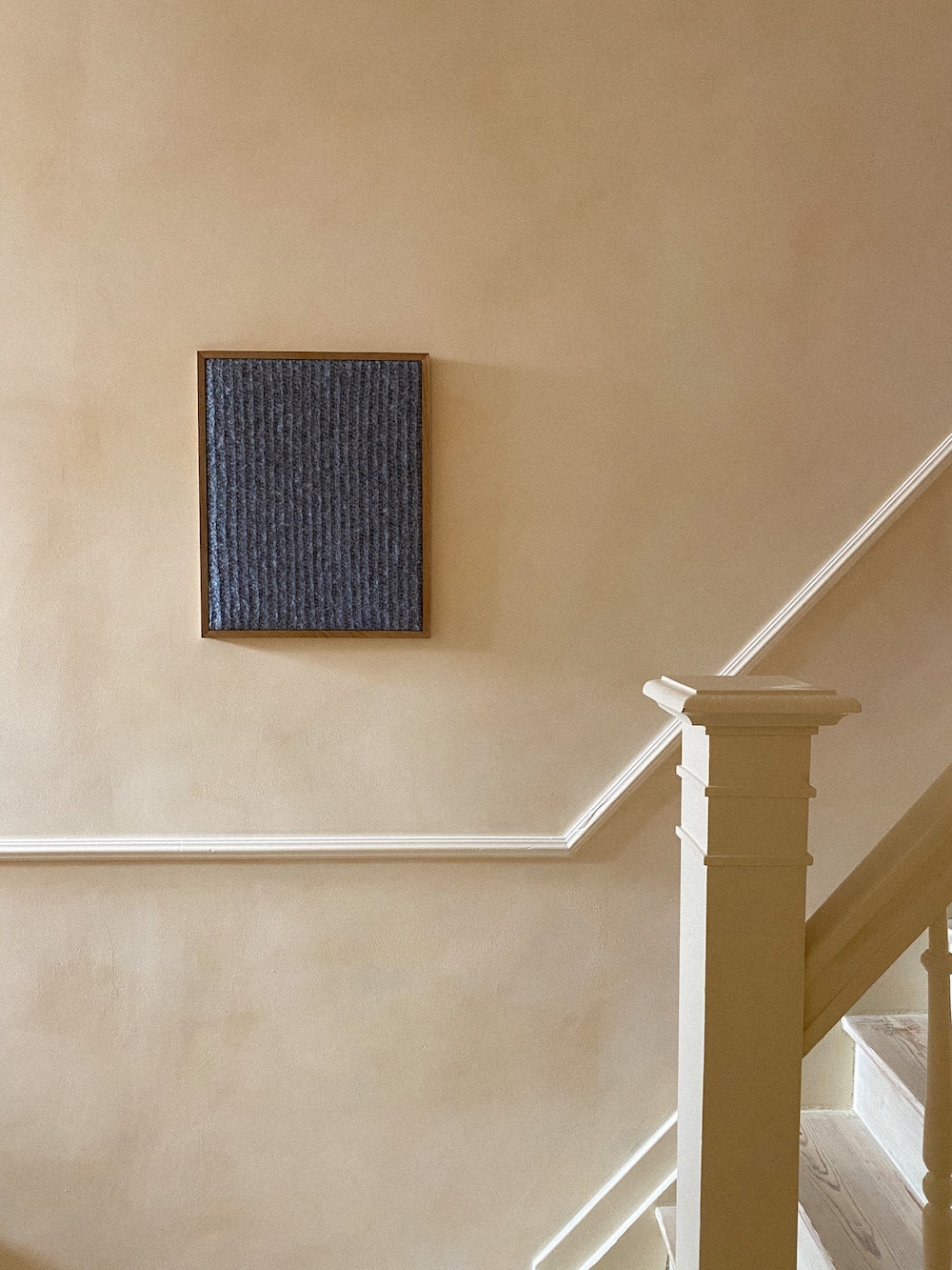 textile wall art in blue