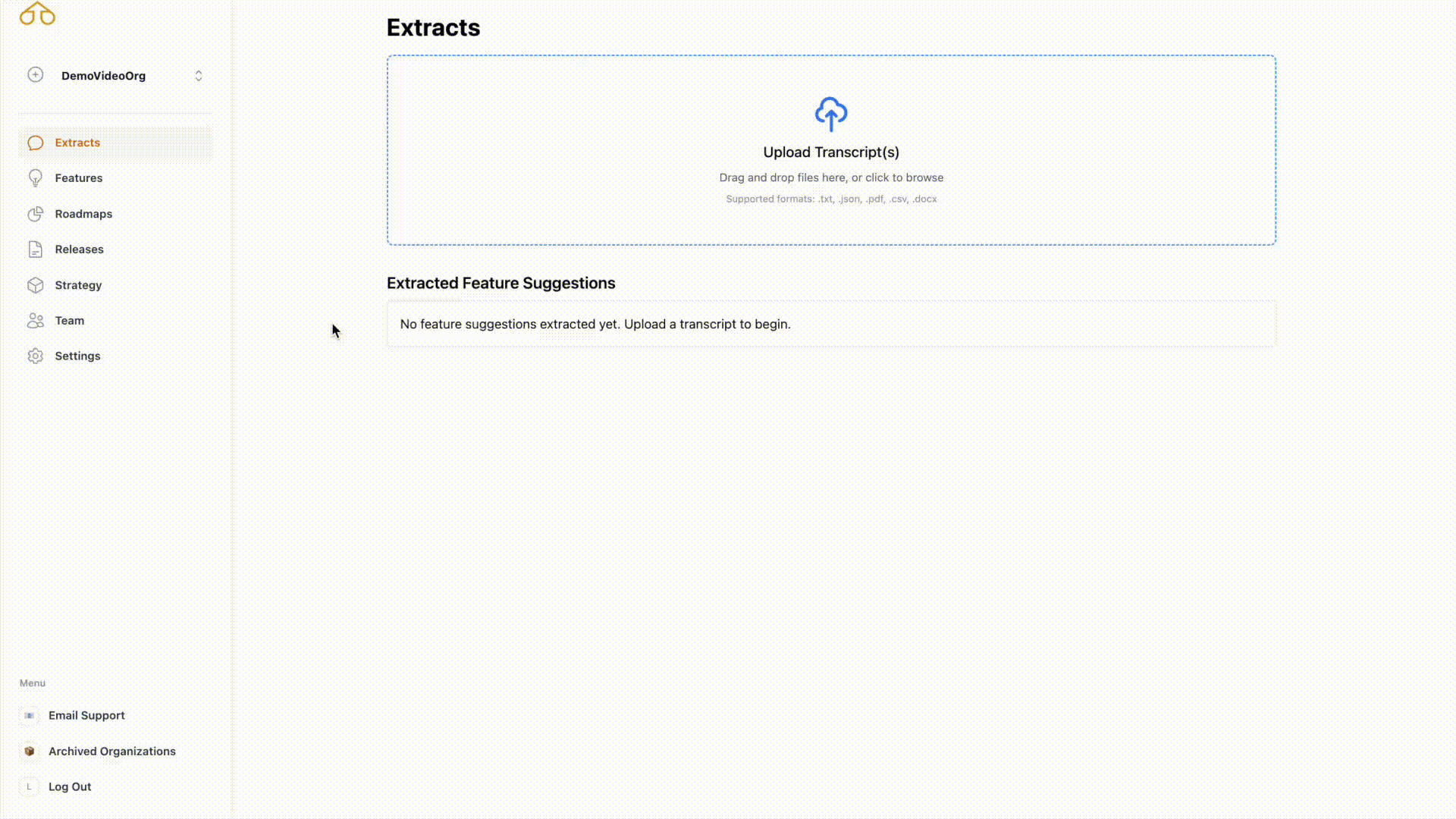 Turn transcripts into feature ideas you can act on
