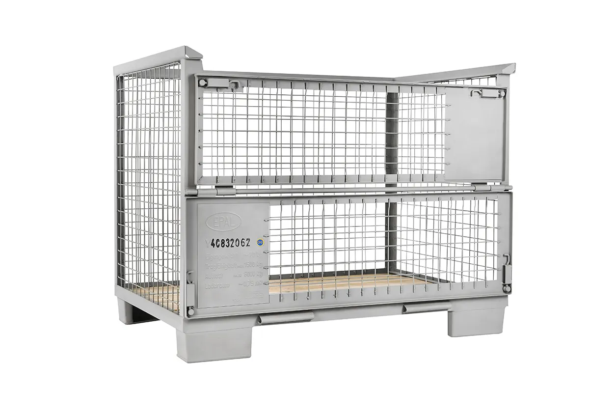 Gitterbox seitlich diagonal flach