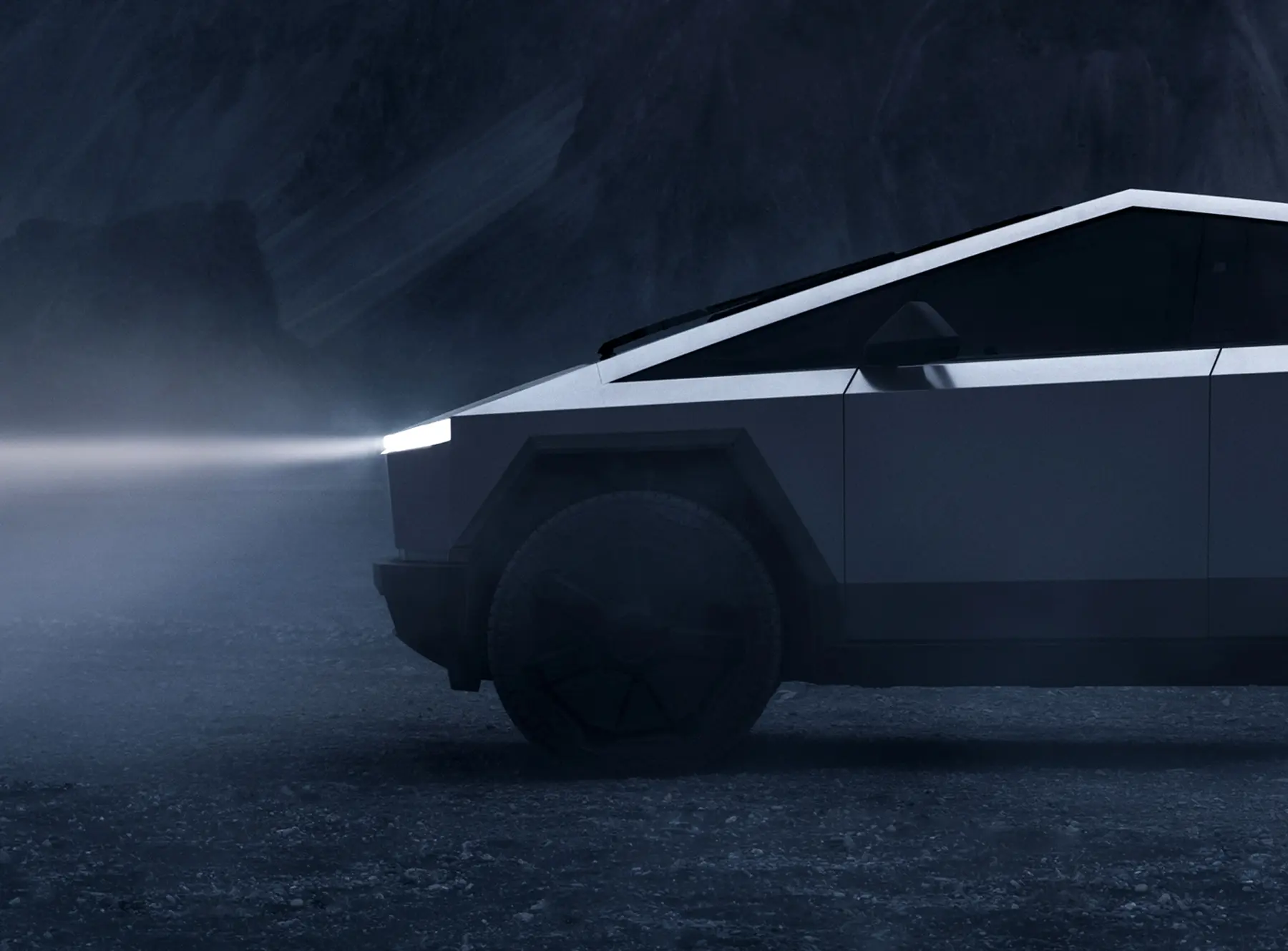 Cybertruck car at night