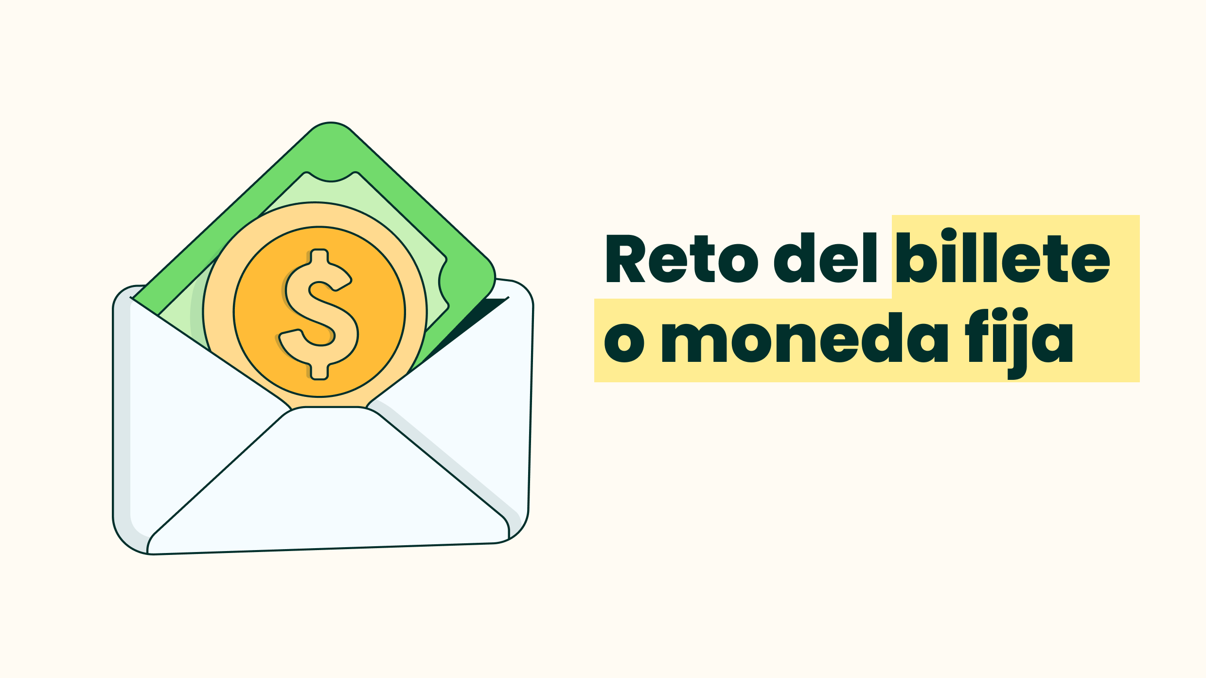 Reto de ahorro del billete o moneda fija