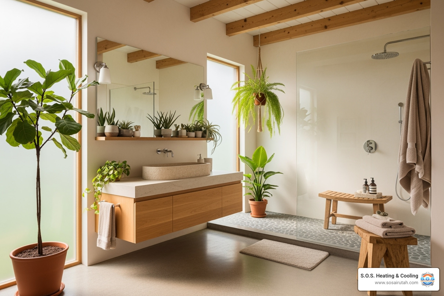 spa-like bathroom with biophilic design elements - Master bathroom renovation