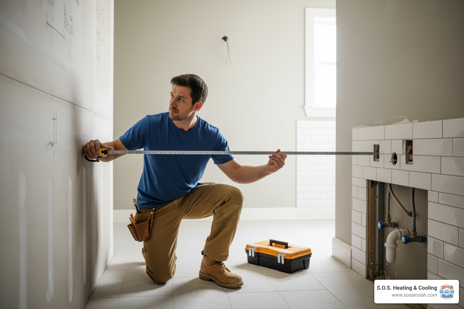 contractor measuring bathroom space - how much to remodel a.bathroom provo utah