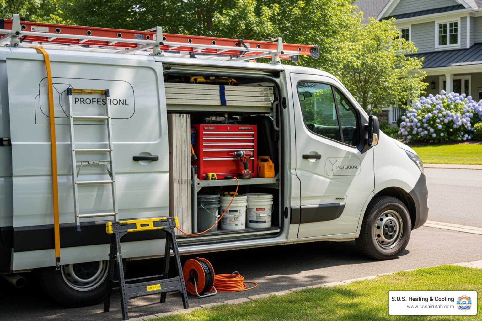 professional contractor's van with tools - bathroom remodel bountiful utah