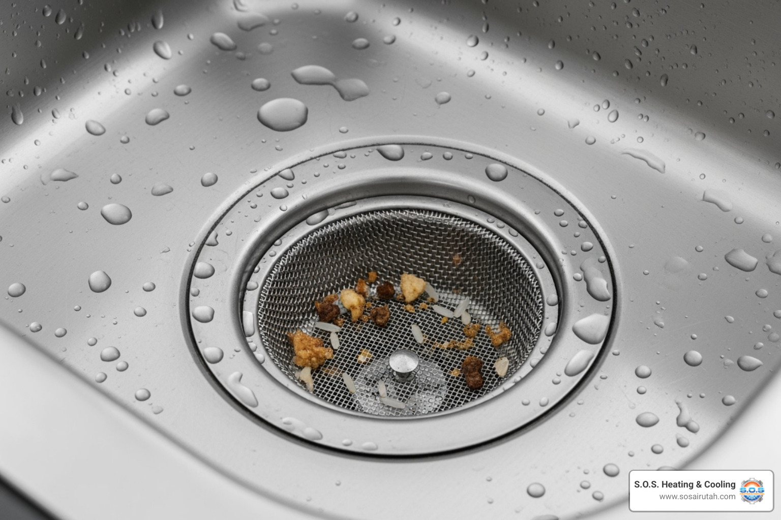 Image of a drain guard in a sink - affordable drain cleaning utah