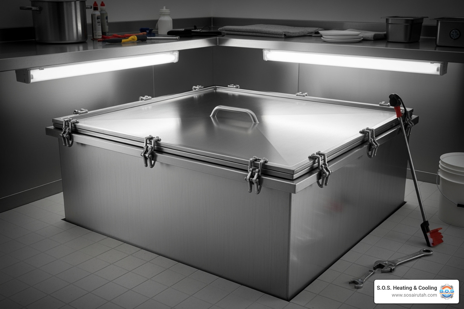 Clean and well-maintained commercial grease trap - drain cleaning salt lake city