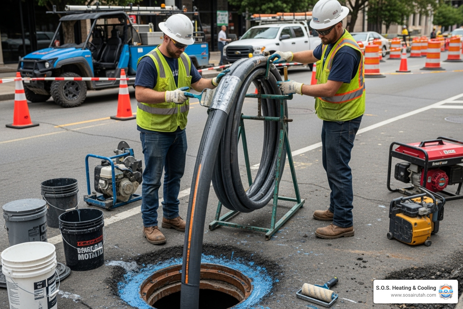 CIPP liner being prepared for insertion into a pipe - sewer line repair salt lake CIPP liner being prepared for insertion into a pipe - sewer line repair salt lake