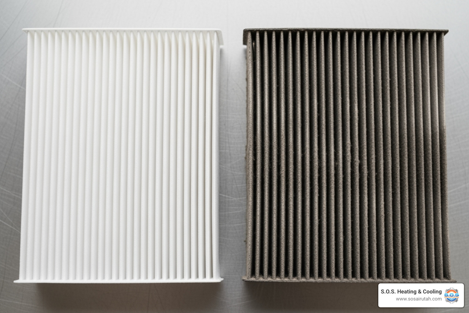 clean and dirty air filters - furnace replacement South Jordan