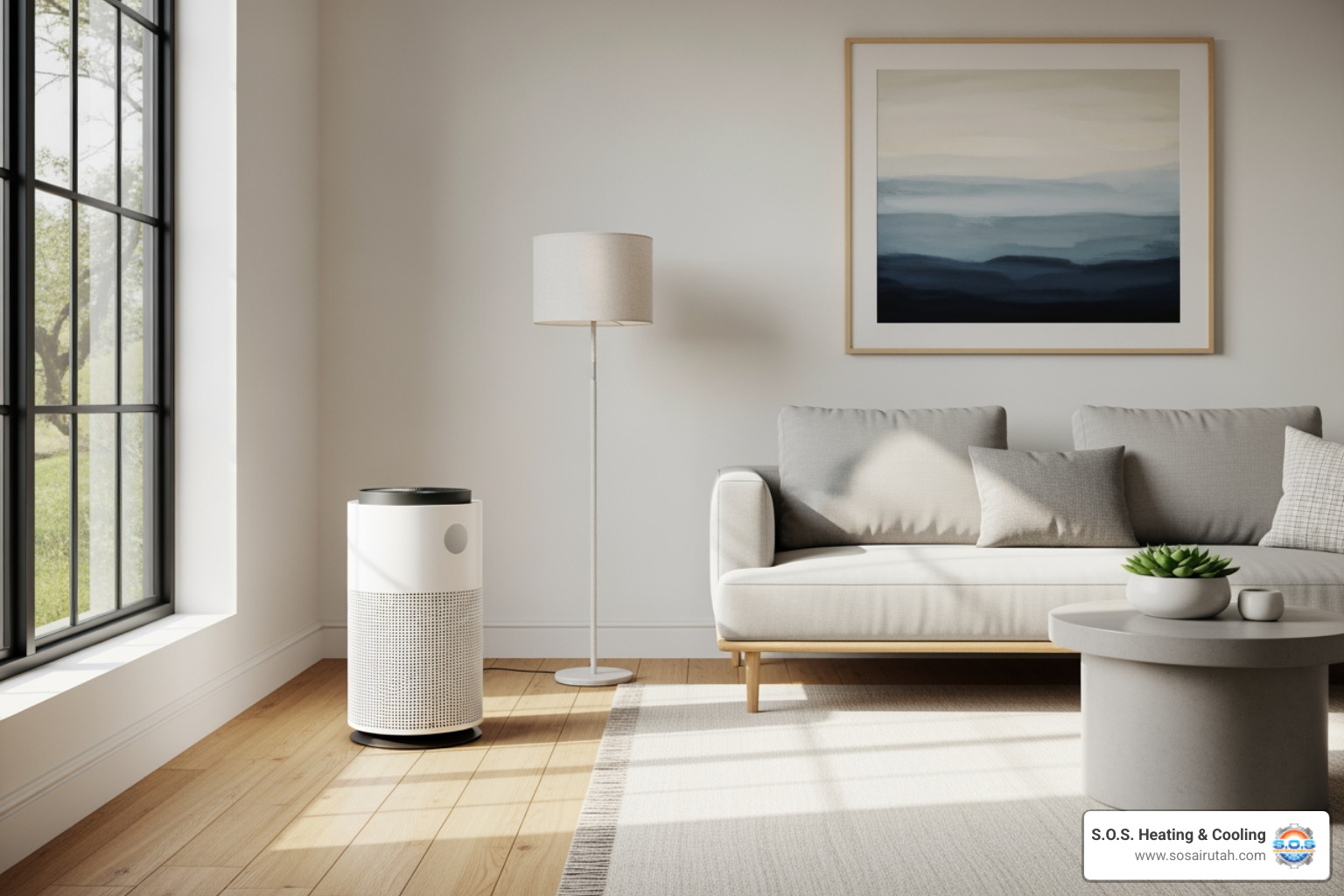 air purifier in a modern home - hvac services centerville