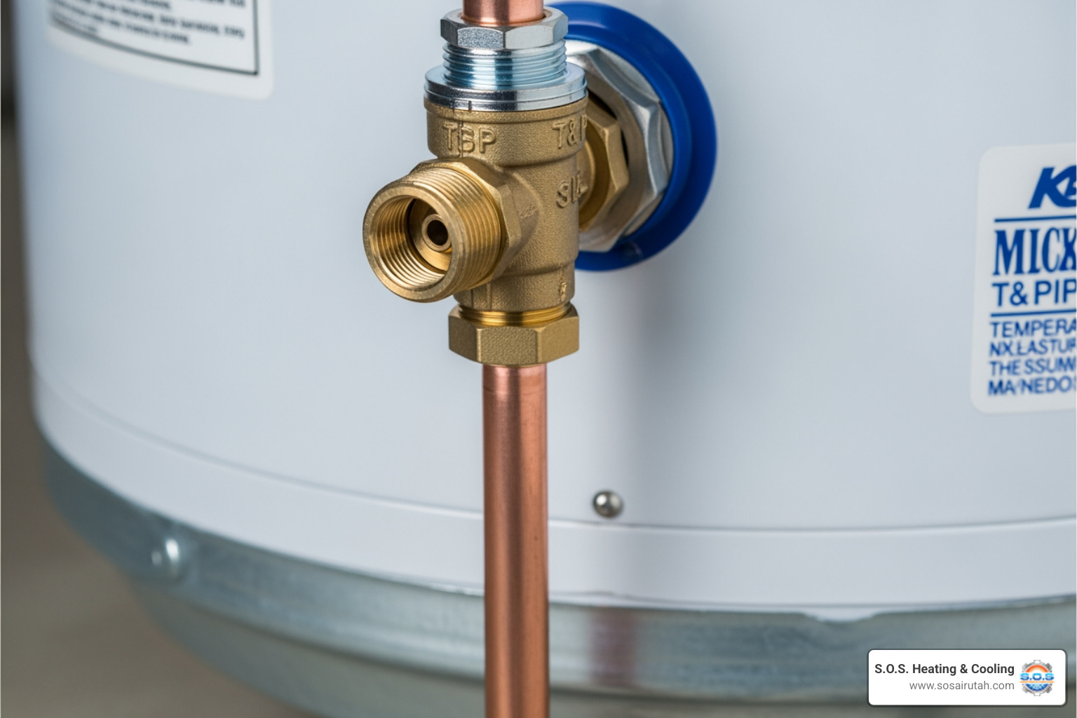 T&P valve with discharge pipe - water heater code compliance