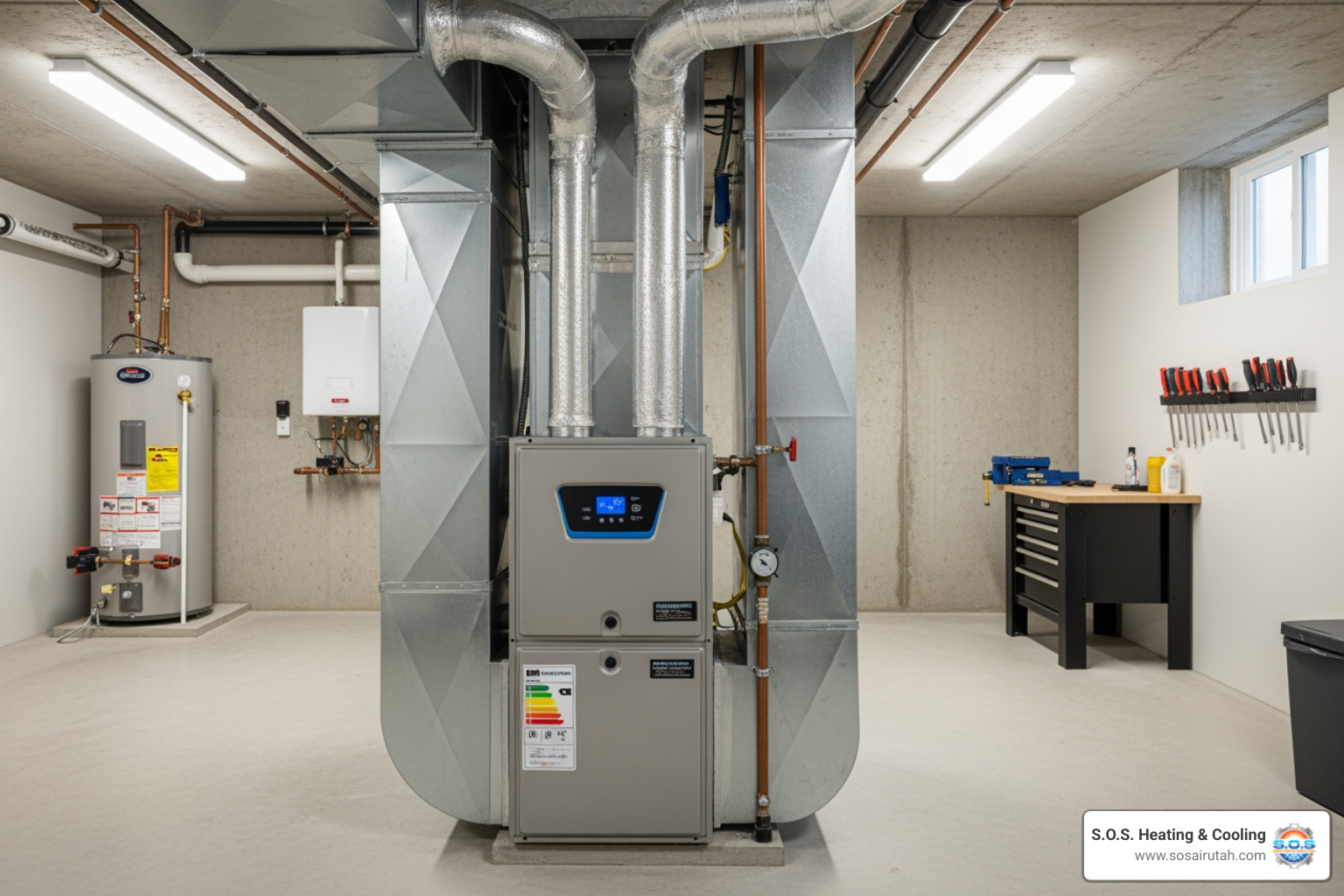Modern high-efficiency furnace unit - affordable heating system