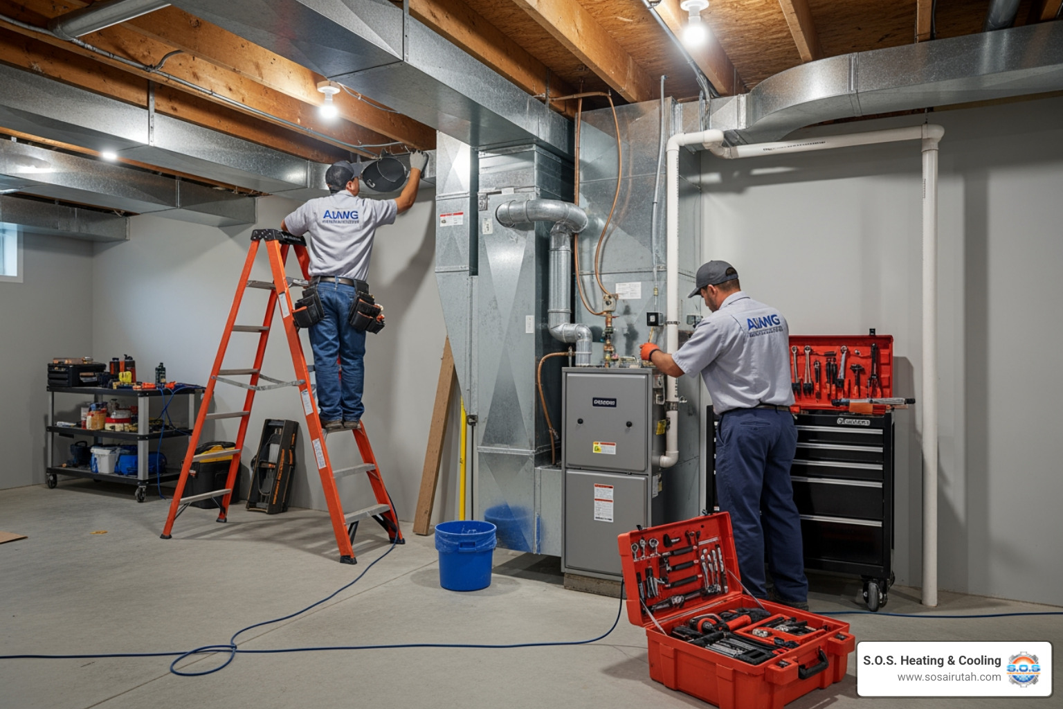 Infographic showing the top 5 signs you need a new furnace: age over 15-20 years, rising energy bills, frequent repairs, uneven heating, and strange noises - furnace installation company in south jordan, ut Infographic showing the top 5 signs you need a new furnace: age over 15-20 years, rising energy bills, frequent repairs, uneven heating, and strange noises - furnace installation company in south jordan, ut