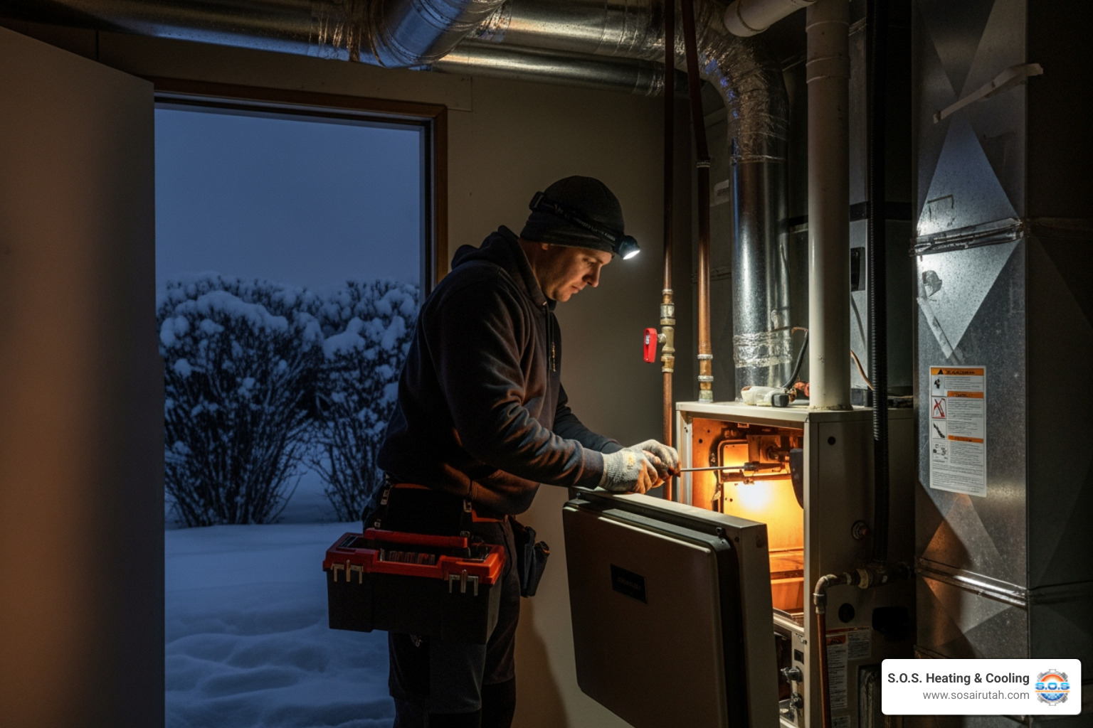A family wrapped in blankets on a sofa in a warm living room during winter - emergency heating repair in south jordan, ut
