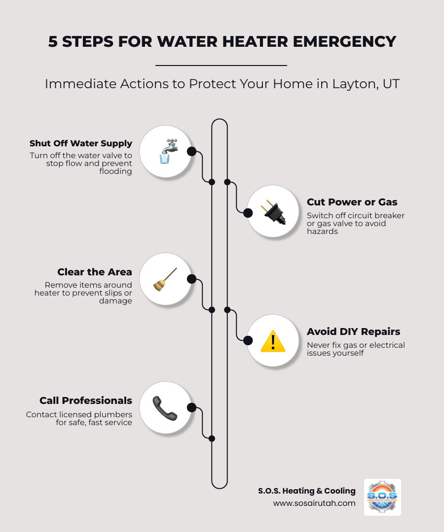 5 steps to take during a water heater emergency in Layton UT infographic - emergency water heater repair in layton, ut 5 steps to take during a water heater emergency in Layton UT infographic - emergency water heater repair in layton, ut