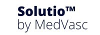 Solutio by MedVasc medical technology company logo featured in testimonial for Midea Hub healthcare pitch deck and biotech presentation design studio