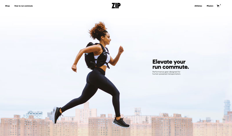 ZipRunning CartGenie Store screenshot - backpack running company