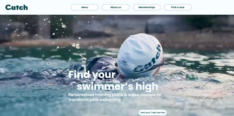 Catch Swimming - A Webflow store for ecommerce built using CartGenie app