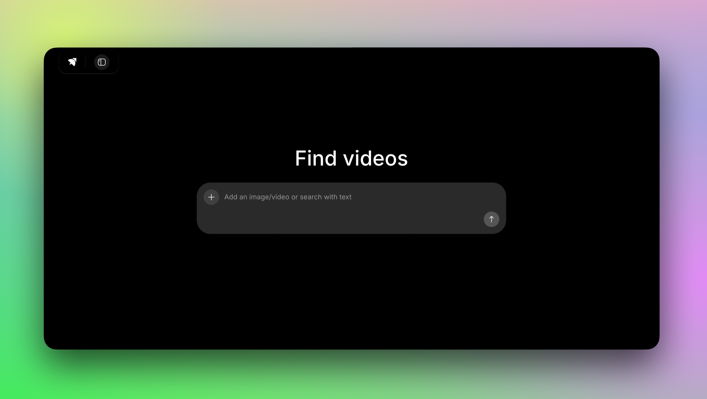 The home of Oriane app ready for the user to search