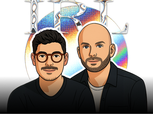 Oriane founders Yuri & Julien as icons in an events section