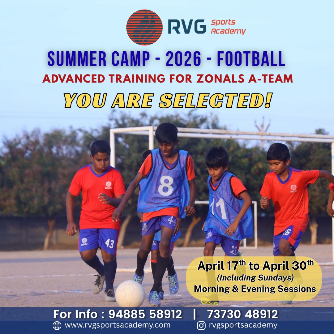 Group sports training session for children at RVG Sports Academy