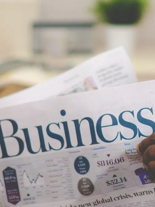 PR video showing the top banner of a newspaper containing press articles