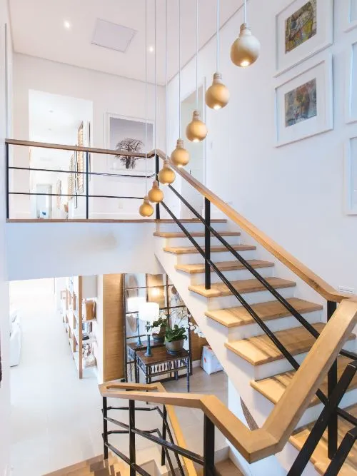 Interior photography of a luxury property featuring an architecturally designed staircase