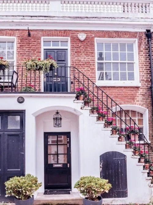 Exterior of a luxury home in Mayfair being filmed for a property sales website