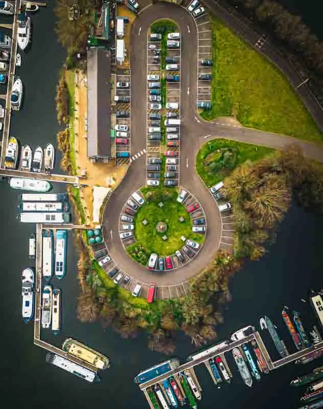 Aerial photograph of a harbour taken from above with a DJI Phantom drone