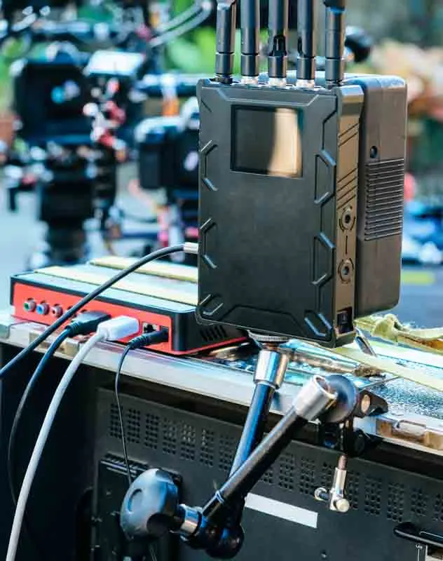 Shot of a live streaming equipment relaying video recording at an event