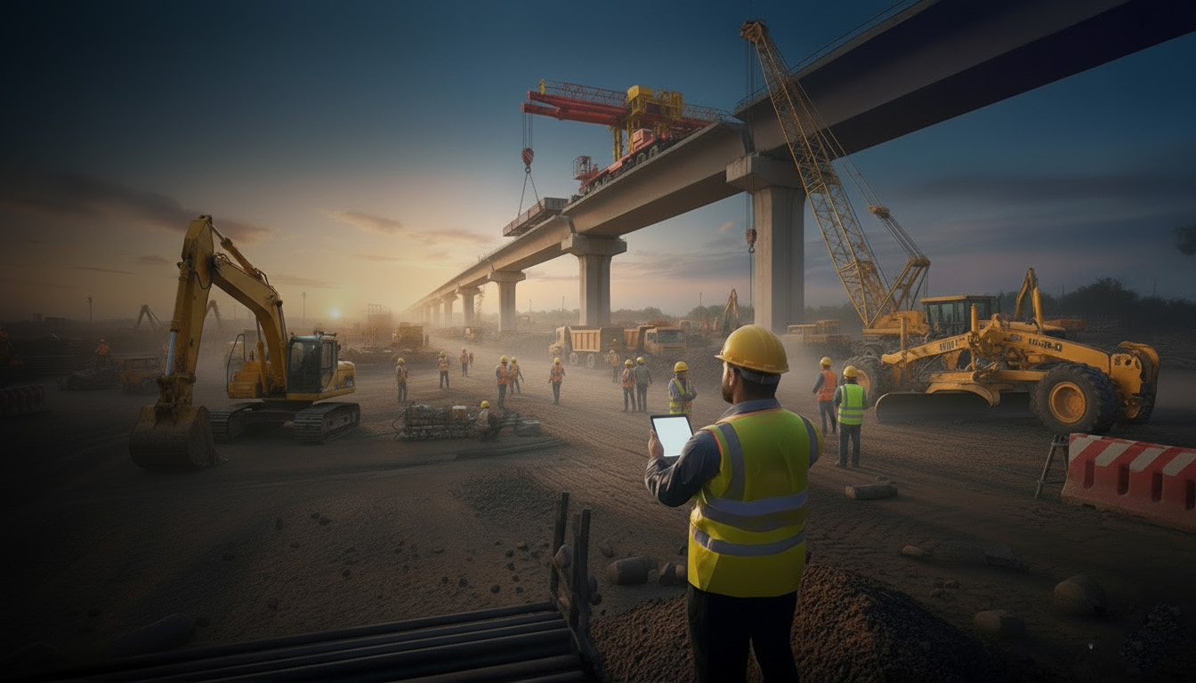 metro infrastructure construction site management in India