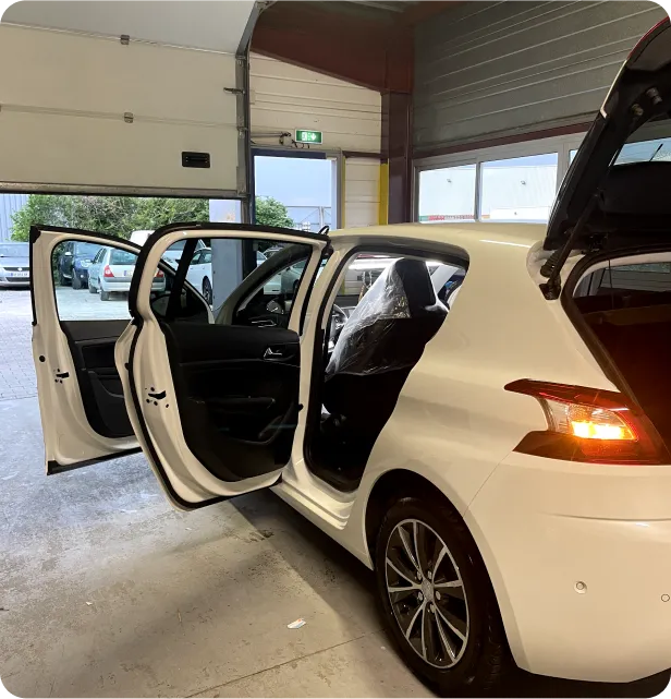 A very clean car with special attention to not damaging anything
