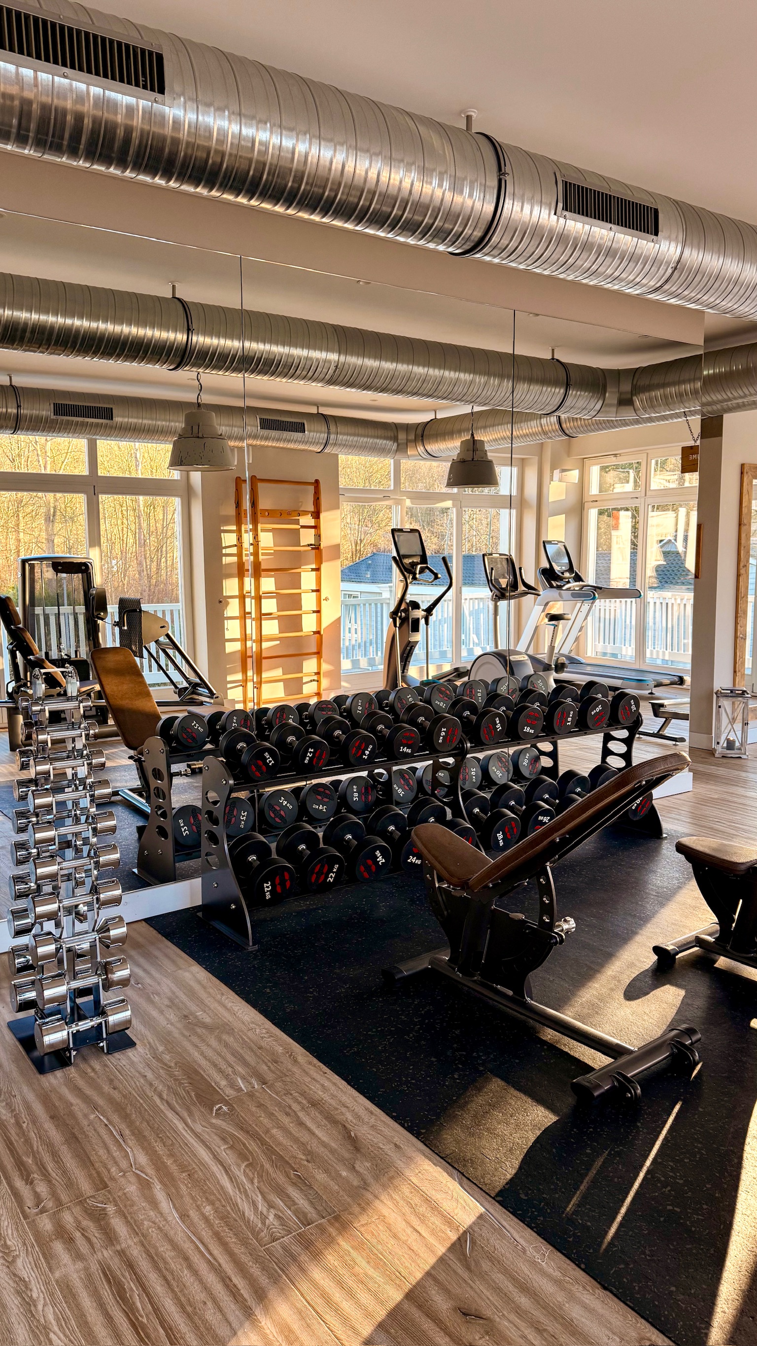 Hotel gym heavy weights
