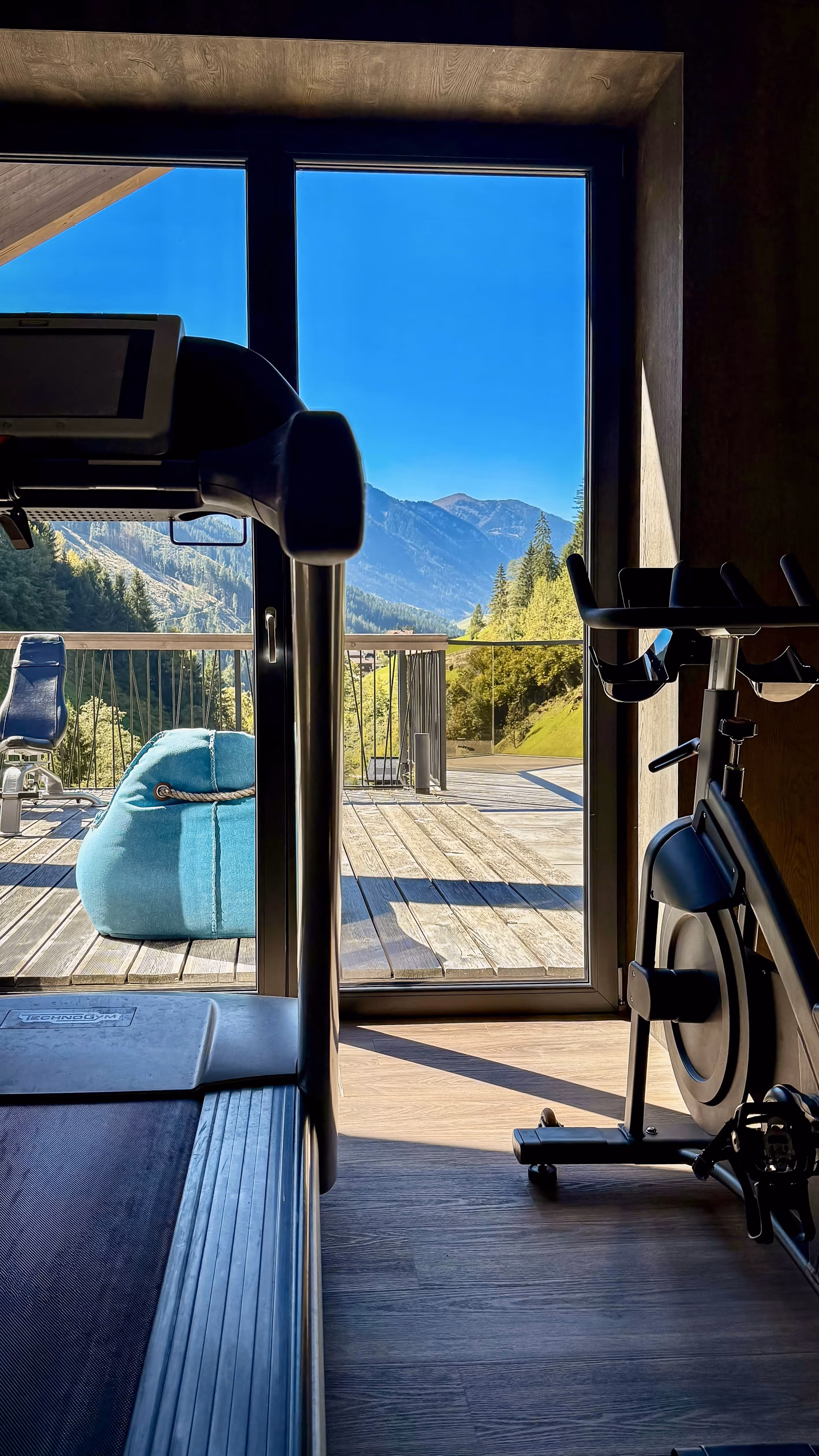 Gym view over the mountains