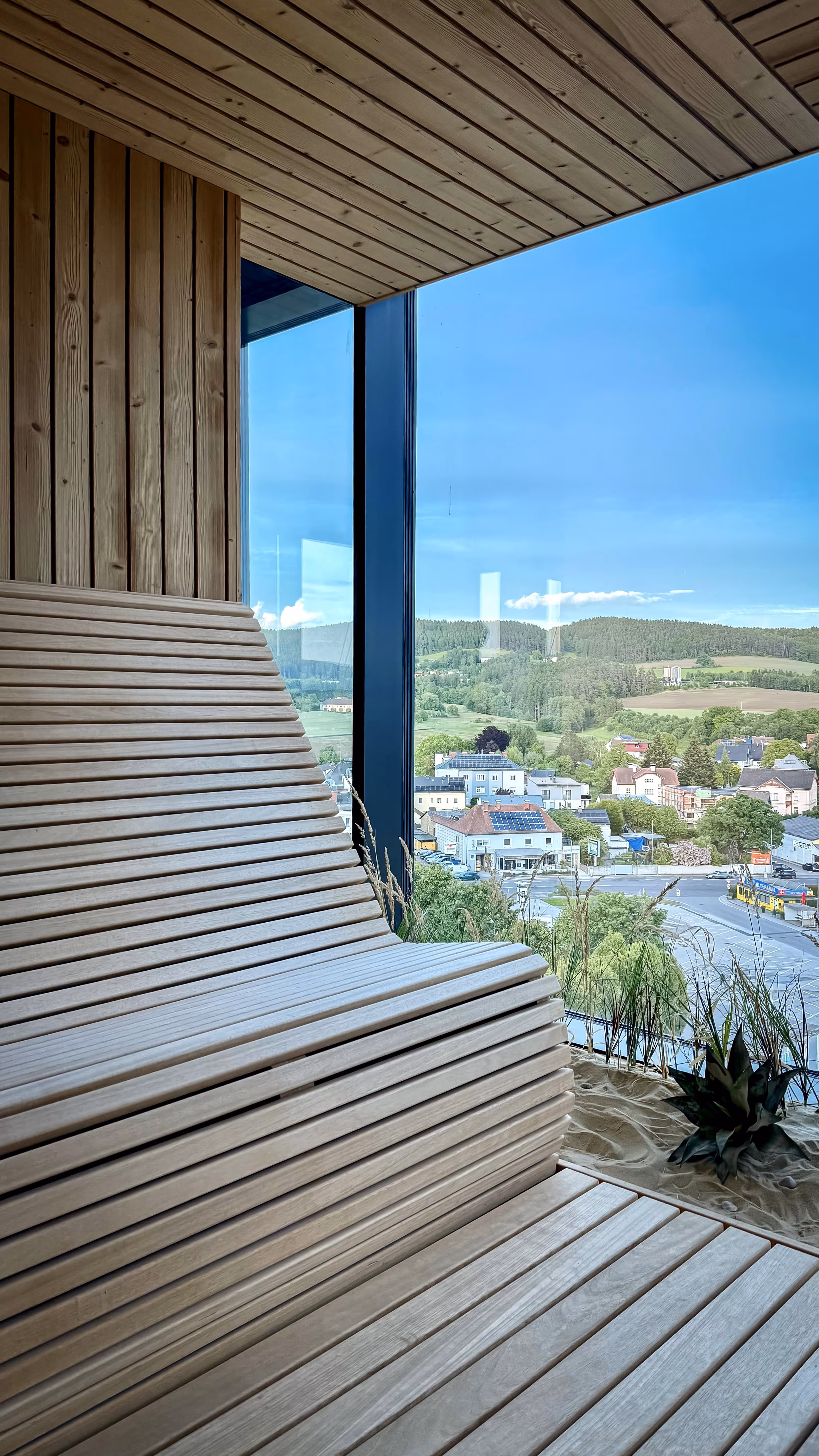 Sauna with mountain view