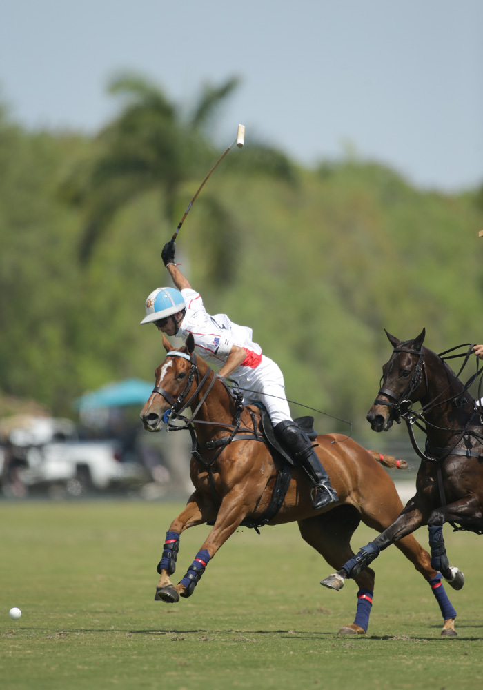 Poroto Cambiaso of La Dolfina Scone in action during the 2026 USPA Gold Cup final polo match in Wellington