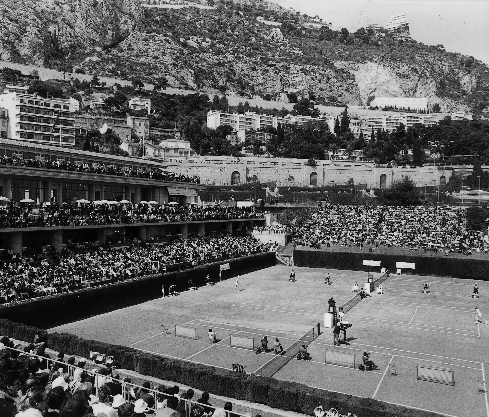 Historic Monte Carlo Masters tennis tournament at Monte Carlo Country Club in Monaco during early 20th century
