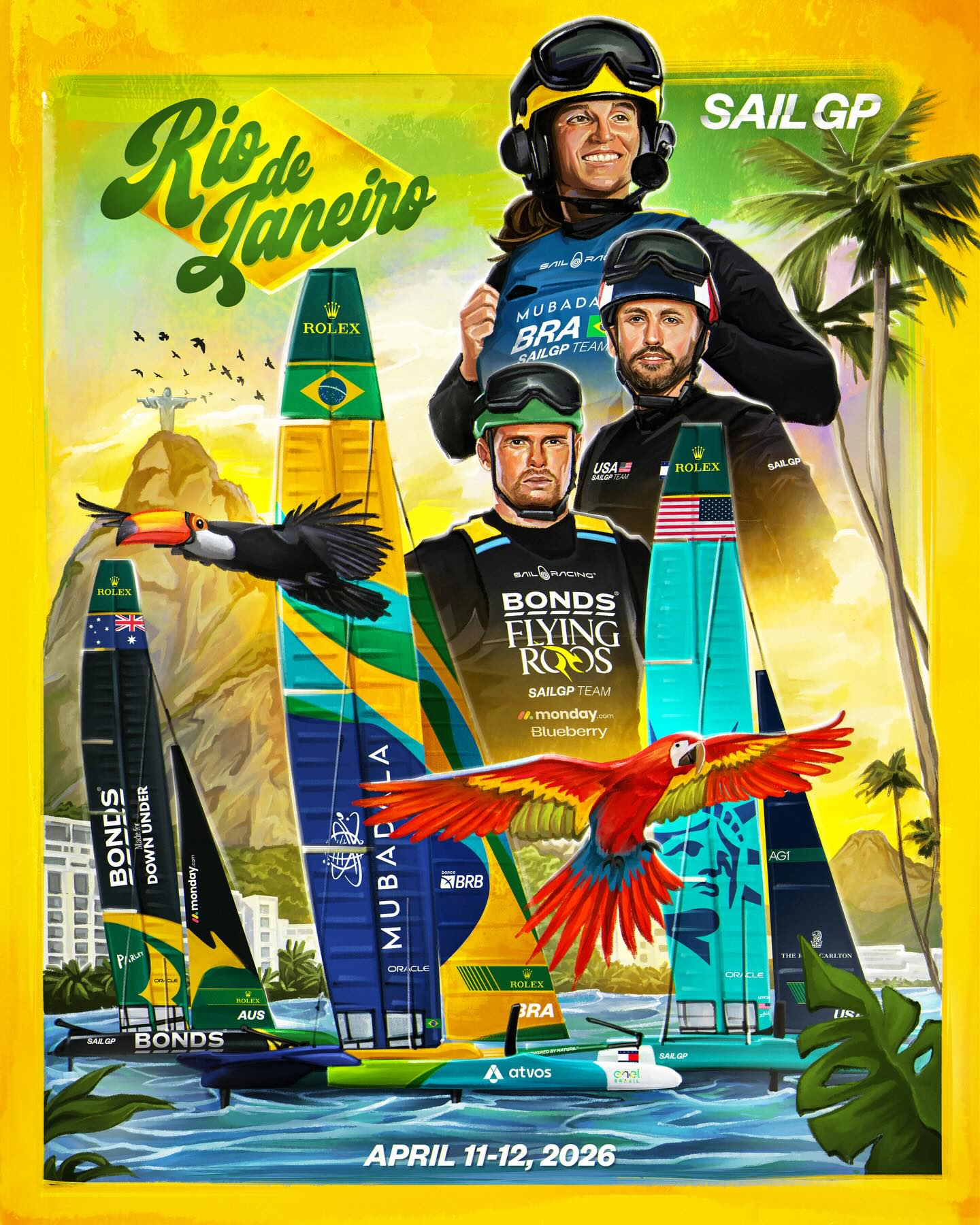 Black foils preparing for SailGP Rio in Brazil