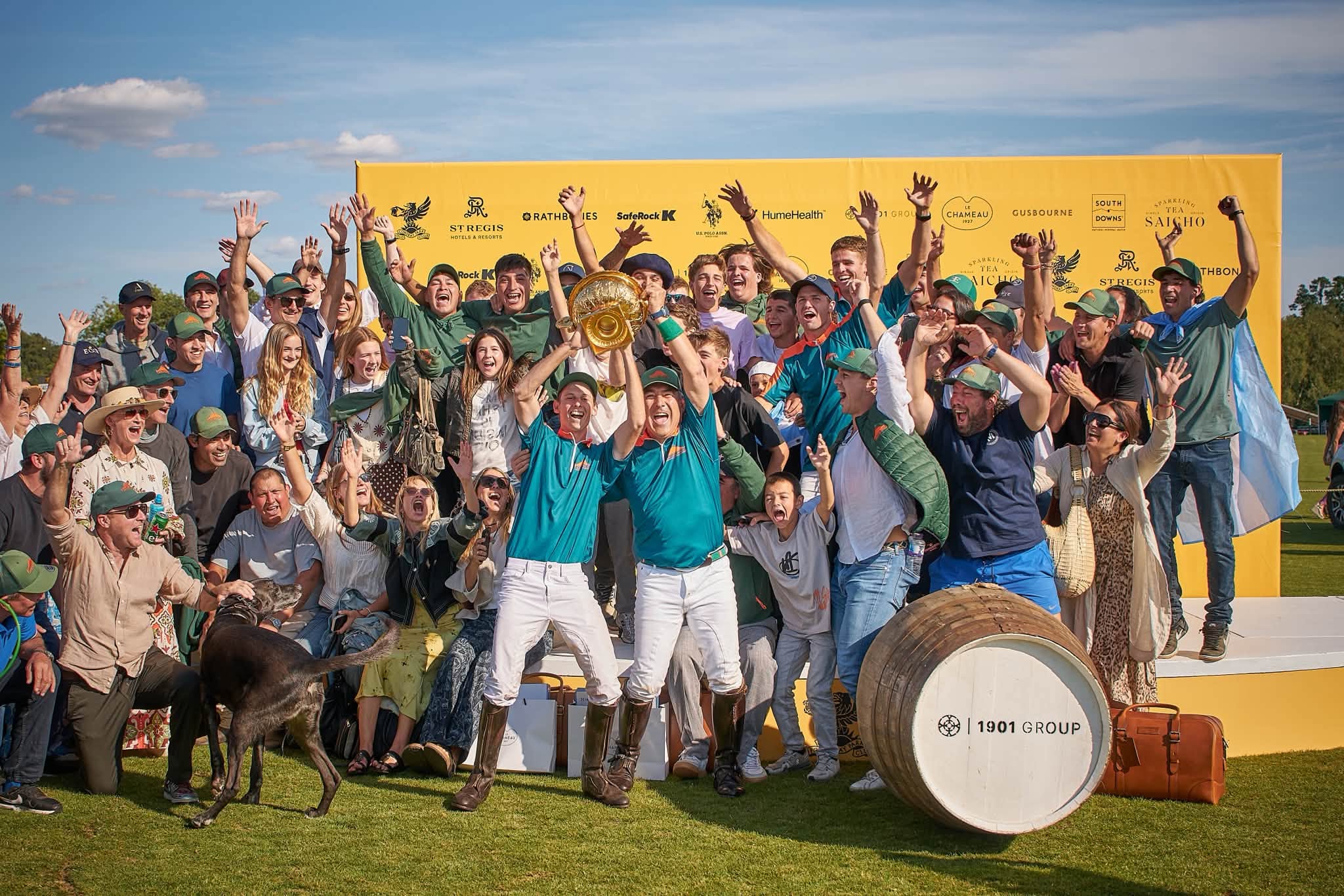 Gaston Polo Team celebrating their 2026 British Open Cowdray Gold Cup win