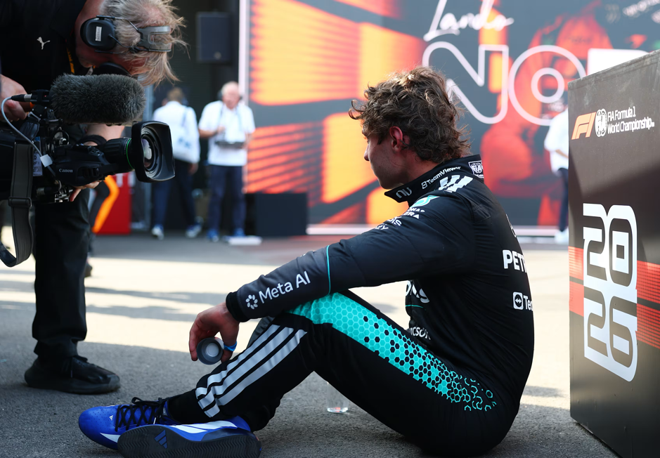 Kimi Antonelli celebrating third place at the 2026 Hungarian Grand Prix