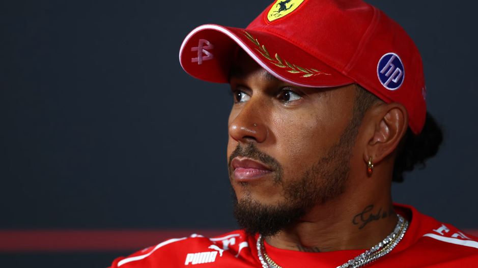 Formula 1 driver Lewis Hamilton driving for Ferrari at the Italian Grand Prix in Monza