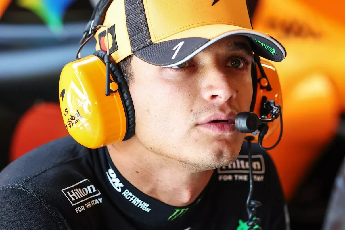 Formula 1 driver Lando Norris driving for McLaren at the Italian Grand Prix in Monza