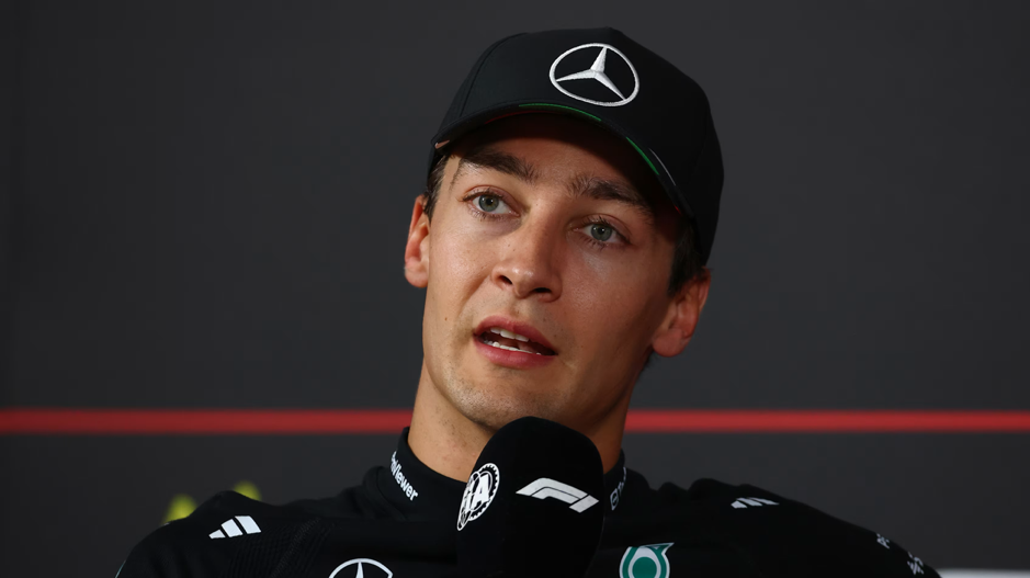 Formula 1 driver George Russell driving for Mercedes at the Italian Grand Prix in Monza